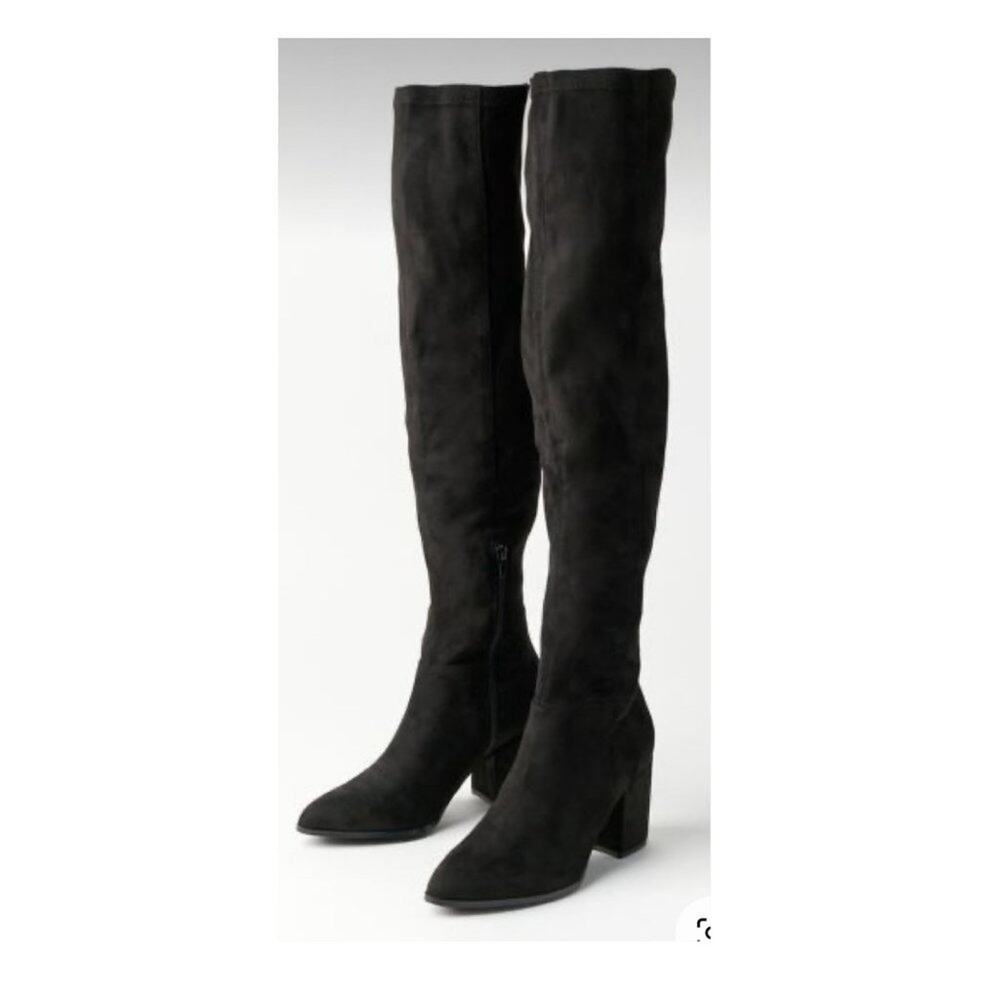 Steve Madden Jacey over-the-Knee Black Microsuede Boots Women's Size 7.5 - Picture 10 of 11